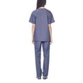 thumbnail image 4 of Dagacci Medical Uniform Unisex Men and Women V-Neck Athletic Trim Cotton Scrub Set (Pewter Gray,M), 4 of 5