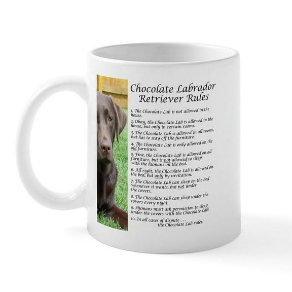 CafePress - Chocolate Lab Rules Mug - 11 oz Ceramic Mug - Novelty Coffee Tea Cup