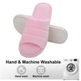 thumbnail image 6 of Litfun Open Toe Slippers for Women Comfort Terry Cloth House Slippers Memory Foam Slide Slippers, Pink, 6 of 7