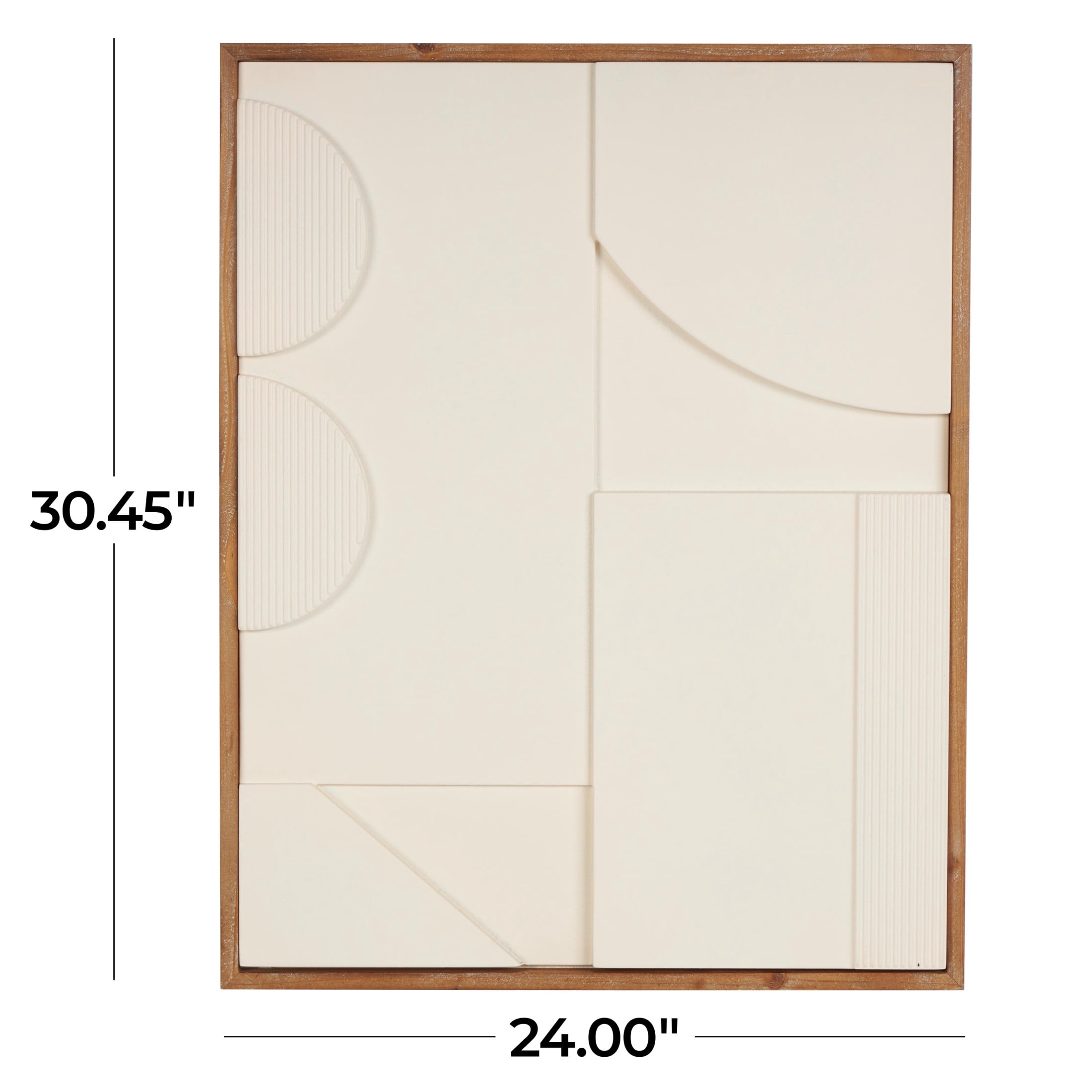 24" x 30" Geometric Framed Wall Art with Brown Wooden Frame, by DecMode