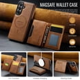 thumbnail image 4 of MAGKING Case For Samsung Galaxy A57 5G, RFID Blocking, PU Leather,Compatible With MagSafe Detachable 2 In 1 Wallet With Multi-Card Slots,Magnetic Protective Cover,Brown,For Galaxy A57 (5G), 4 of 8