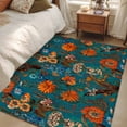 thumbnail image 4 of 3'x5' Area Rugs, Orange Green Spring Floral Indoor Outdoor Area Rug for Living Room Bedroom, Vintage Botanical Summer Flower Washable Bathroom Rugs Kitchen Floor Carpet Mats Home Decor Aesthetic, 4 of 8