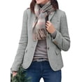 thumbnail image 2 of Langwyqu Turn-Down Collar Women Open Front Work Office Blazer Coat, 2 of 5