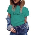 thumbnail image 2 of T-Shirts pour Femmes, Blouse à Manches Courtes Imprimé Floral Décontracté pour Sortir, Vert S, 2 of 6
