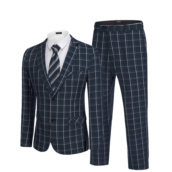 COOFANDY Men's 2 Piece Suits Classic Fit 2 Button Dress Suits Tuxedo Jacket Blazer Suit for Wedding Dinner Prom