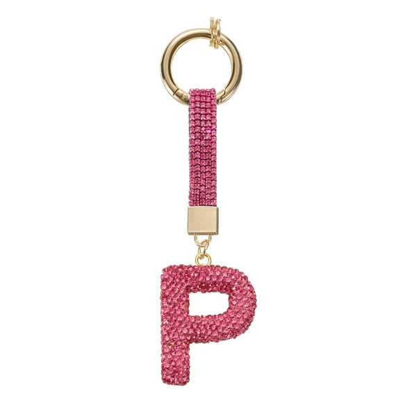 Uxcell Charm de Letra P de Alfabeto con Rhinestones para Fabricación de Joyas, Rojo Rosa
