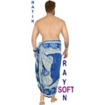 thumbnail image 3 of HAPPY BAY Men's Standard Vacation Dashiki Sarong Full Pareo Beach Wrap One Size Royal, Fish Summer Vacation Aloha, 3 of 5