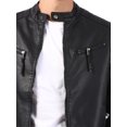 thumbnail image 3 of Ma Croix Mens Classic Motorcycle Winter Biker PU Leather Jacket S-XL, 3 of 6