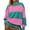 Pink, variant on mihongmao Trendy Tops for Women 2026 Women's Fall Striped Print Sweatshirt Long Sleeved Crewneck Basic Tops Blouse,Womens Tops under $5 Green XL