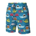 thumbnail image 5 of Kdxio Transportations With Animals Pattern Mens Casual Shorts - Drawstring Summer Beach Sports Shorts for Men, 5 of 9
