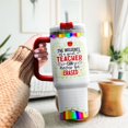 thumbnail image 3 of For Teachers Pencil Tumblers Appreciation Music White Red Steel Insulated Gift Modern Pack, Teacher Gifts, Tumbler 40 Oz With Handle Lid And Straw, Teacher Influence Colorful, 3 of 6