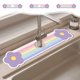 thumbnail image 1 of Alfombra absorbente de agua para grifo de baño - Protector de PVC contra derrames para lavabo estrecho - Alfombra de desagüe - 43x8,5cm Multicolor, 1 of 8