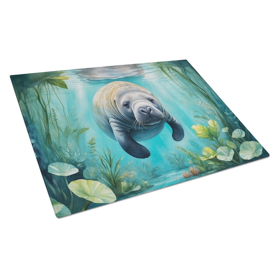 Carolines Treasures DAC7674LCB 15 x 12 in. Manatee in a Crystal-Clear Spring Glass Cutting Board