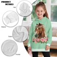 thumbnail image 6 of Psesaysky Girl’s Casual Long Sleeve Brown Horse Rose Print Hoodies Comfy Cute Loose Fit Pullover Sweatshirt Loose Cozy Outwear for 13-14 Years, 6 of 7