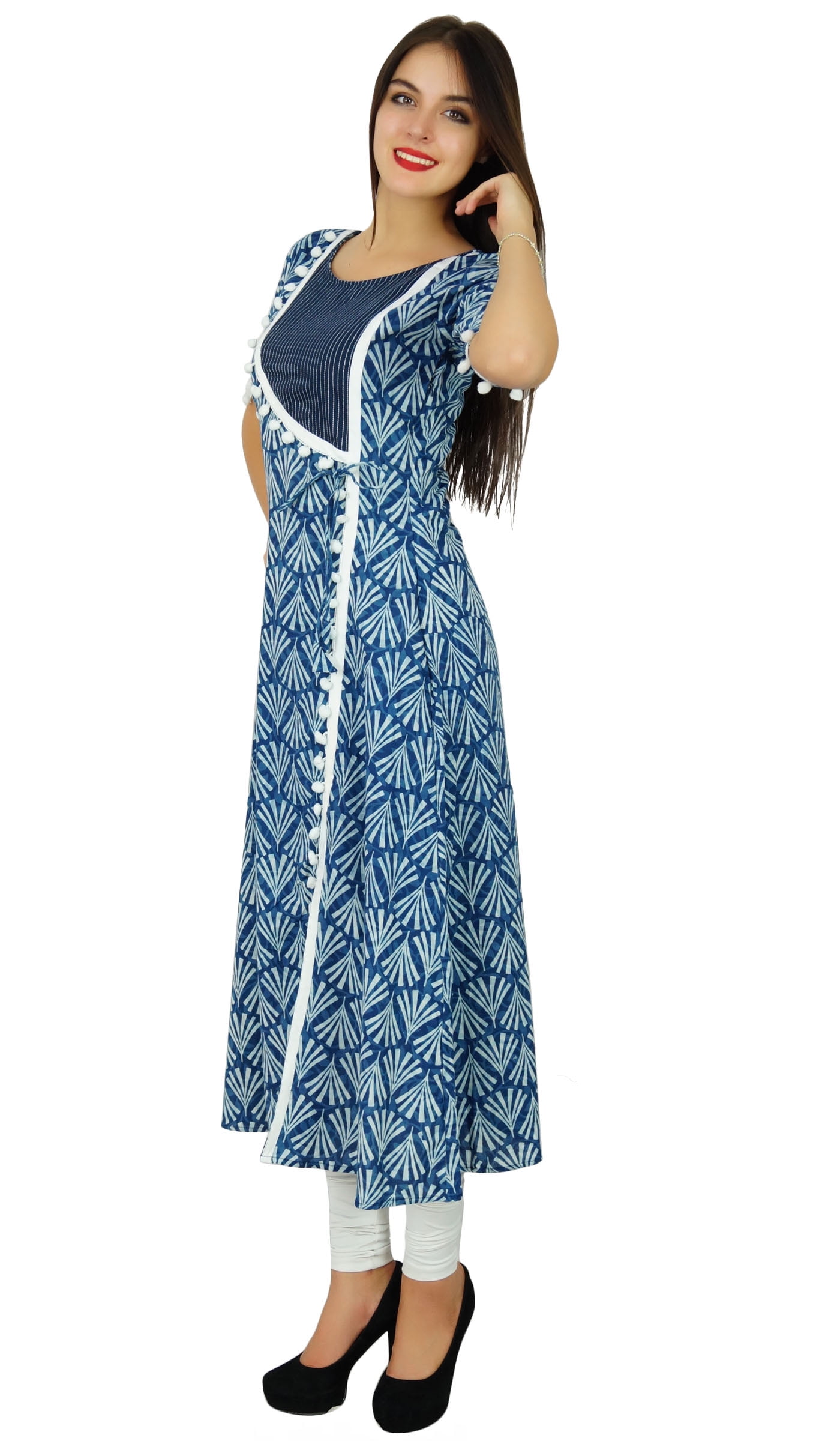Premium Pure Cotton Floral Printed Flerad Angrakha Style Kurti With Pant  and Dupatta Set, Party Wear Dress, Readymade Salwar Kameez - Etsy