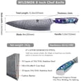 thumbnail image 2 of WILDMOK Chef Knife, 8 inch Damascus Japanese Chef's Knives, Resin Handle Kitchen Knife, Sharp Knives Kitchen Cooking Knife, Chef's Knives Including Gift Box, 2 of 6