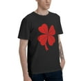 thumbnail image 2 of Red Clover Men's T-Shirt Cotton 100% Summer Tops Fashion Casual Red Clover Short Sleeves for Men Women Round Collar Top Tees, 2 of 6