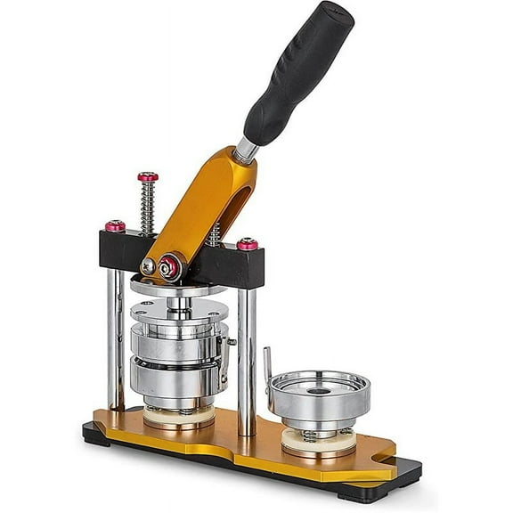 DIY Rotary Full Metal Badge Machine Lapel Pin Machine Tinplate Badge Making Machine Including Molds ,Beginner-Friendly