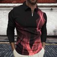 thumbnail image 1 of Blusa y camisa de manga larga con cuello vuelto para hombre, jersey con solapa a cuadros, a rayas y cremallera, manga corta, deportiva, de manga corta, con solapa, blusa de poliéster para hombre, 1 of 5
