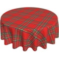 thumbnail image 1 of Christmas Tablecloth Round 60 Inch Xmas Checkered Round Tablecloth Washable Polyester Red Green Buffalo Plaid Decorative Table Cloth for Home Kitchen Dining Table Outdoor Party, 1 of 6