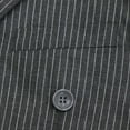 thumbnail image 6 of Finelong Men's Dark Gray Pinstripe Double-Breasted Two-Piece Suit, Suitable for Business and Other Formal Occasions, 6 of 7
