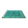 thumbnail image 2 of Ahgly Company Machine Washable Indoor Rectangle Oriental Turquoise Blue Industrial Area Rugs, 5' x 7', 2 of 4