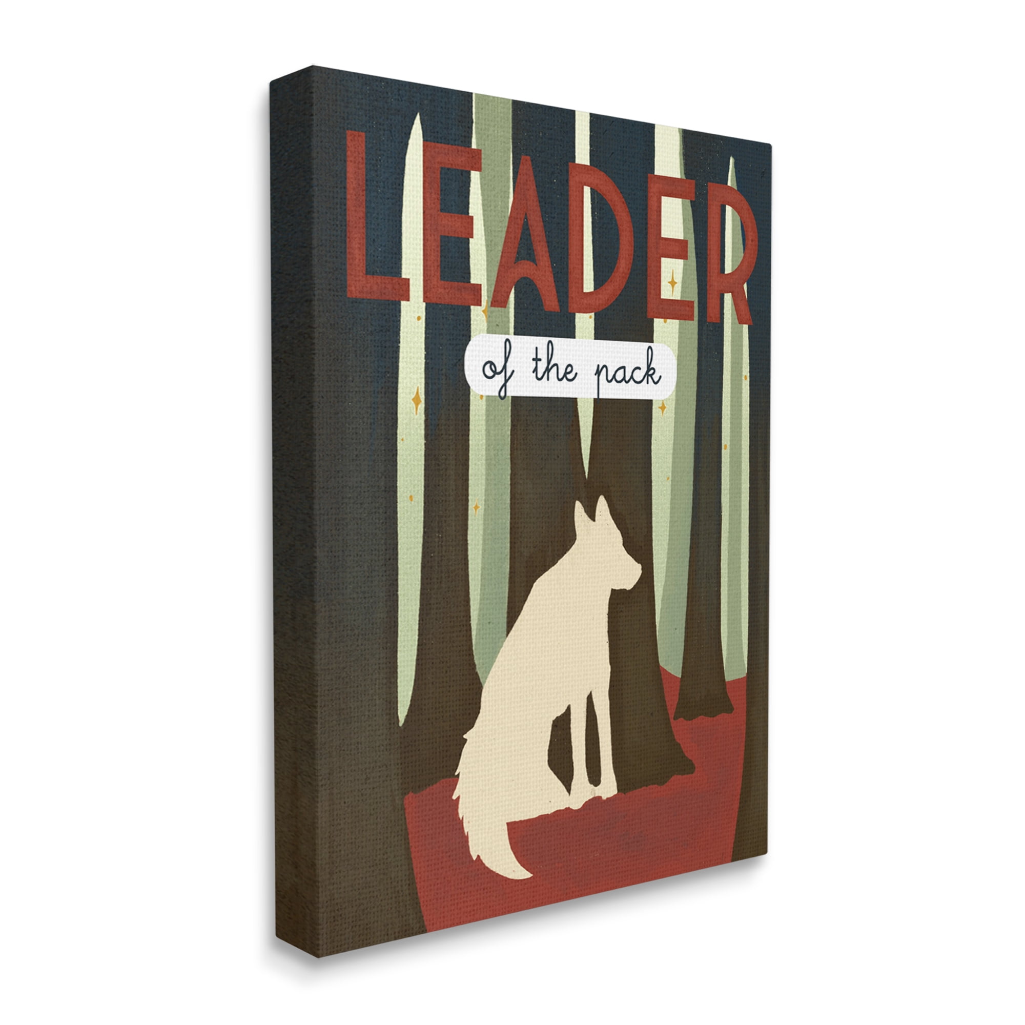 Stupell Industries Leader Of The Pack Wolf Woodland Trees Rustic Kids,30 x 40, Design by Daphne Polselli