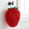 thumbnail image 2 of Unique Bargains Cute Cartoon Chenille Decorative Hand Towels for Bathroom Red 10" x 6", 2 of 6