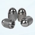 thumbnail image 1 of Bullet Style Gun Aluminum Polished Metal Chrome Tire Valve Stem Caps (4 Pack), 1 of 5