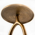 thumbnail image 5 of Quality Home Textured Cast Aluminum Open Column White Marble Base Round Drink Side Table, 10”W x 24”H, Antique Brass, 5 of 5