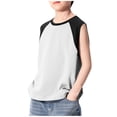 thumbnail image 6 of HAiming Boys Tank Tops Sleeveless Color Block Comfy T Shirts Workout Loose Casual Scoop Neck Athletic Tee Vacation Kids Tops 3-14 Years, 6 of 8