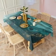 thumbnail image 3 of Teal Gold Marble Pattern Rectangle Tablecloth 60"x102",Waterproof Polyester Rectangle Table Cloth, Wipeable Spillproof Polyester Tablecloth for Dining, Camping, Indoor and Outdoor, 3 of 6
