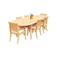 thumbnail image 3 of Grade-A Teak Dining Set: 6 Seater 7 Pc: 118" Oval Table And 6 Giva Arm Chairs Outdoor Patio WholesaleTeak #51GV2607, 3 of 4