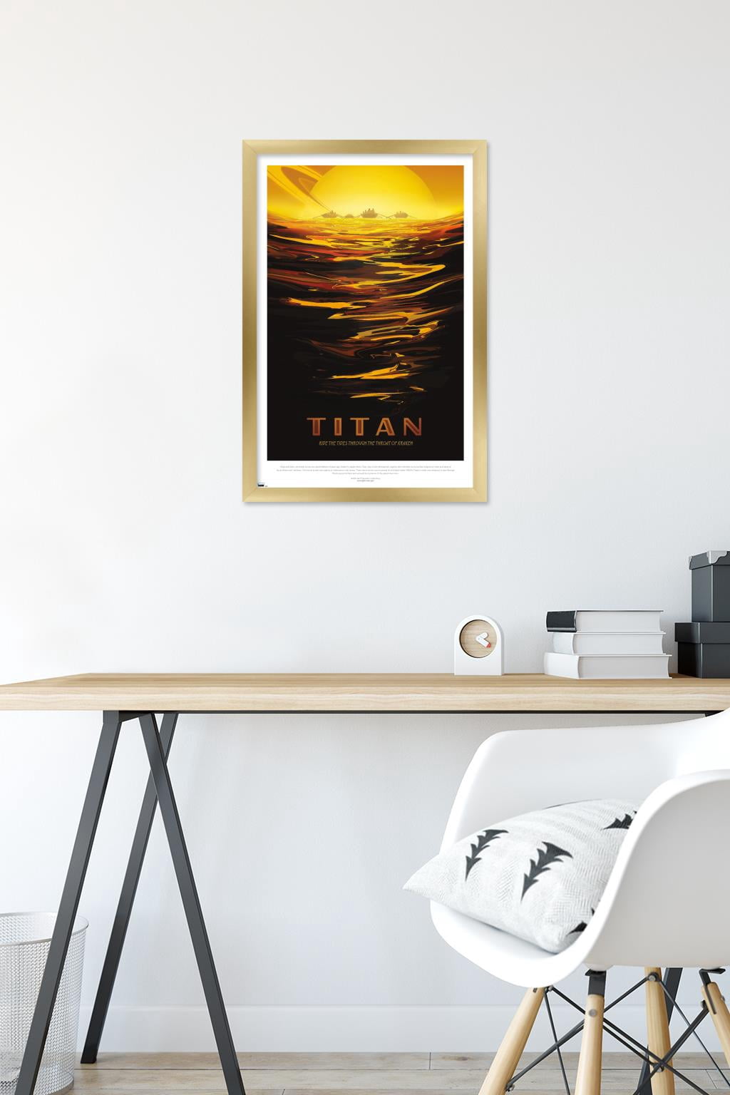 NASA - Titan Travel Poster Wall Poster, 14.725" x 22.375" Framed