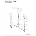 thumbnail image 3 of Kingston Brass KS4321NL Metropolitan Two-Handle Deck Mount Roman Tub Faucet, Polished Chrome, 3 of 4