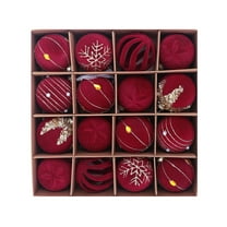 Mecorevxz 24 Pcs Velvet Christmas Ball Ornaments,2026 Christmas Tree Ornaments Set, 2.36 inch Velvet Christmas Balls for Christmas Tree (Red)