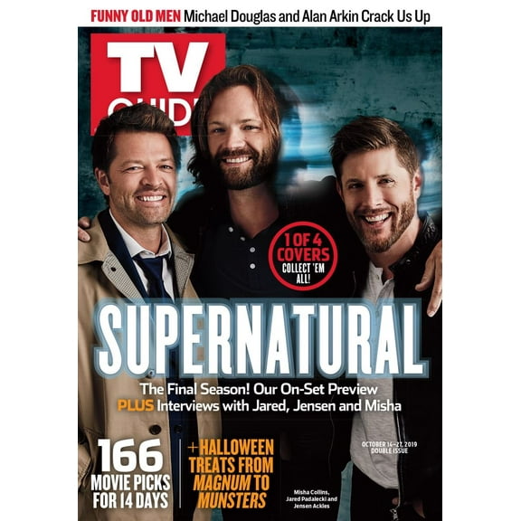 Supernatural, Misha Collins, Jared Padalecki, And Jensen Ackles, Tv Guide Cover, October 14-27, 2019. Tv Guide/Courtesy Everett Collection Poster Print (8 x 10)