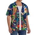 thumbnail image 2 of Daiia Colorful Floral Forest Fairy Men's Linen Shirts Short Sleeve Casual Shirts Button Down Shirt for Men Beach Summer Wedding Shirt-Medium, 2 of 6