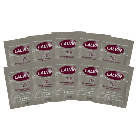 Lalvin Wine Yeast 71B 1122 Yeast, 10 Packs