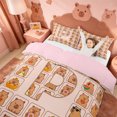 thumbnail image 3 of meiyoeat meiyoeat Personalized Capybara Monogram Themed Twin Duvet Cover,Initial Letter Print P Twin Bedding,Pink Reversible,2pcs,1 Duvet Cover and 1 Pillowcase, 3 of 6