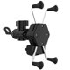 thumbnail image 2 of X Tipo Soporte para teléfono con rotación de 360 ​​grados 2A Puerto USB Cargador Moto Vista trasera Montaje en espejo Soporte para teléfono móvil Vogacara CZ11649-00B, 2 of 2