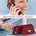 thumbnail image 6 of Nalacover Case for Samsung Galaxy S23, Crossbody Wallet Case with Card Slots Holder, PU Leather Lanyard Shoulder Strap Purse Cover with Kickstand Shockproof Case for Samsung Galaxy S23, Red, 6 of 10