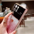 thumbnail image 3 of Compatible with Samsung Galaxy S24 Ultra 5G Plating Cute Heart Phone Case,Gradient Glitter Bling Clear Case Women Full Camera Lens Protection Soft Shockproof Bumper Cover (Pink), 3 of 10