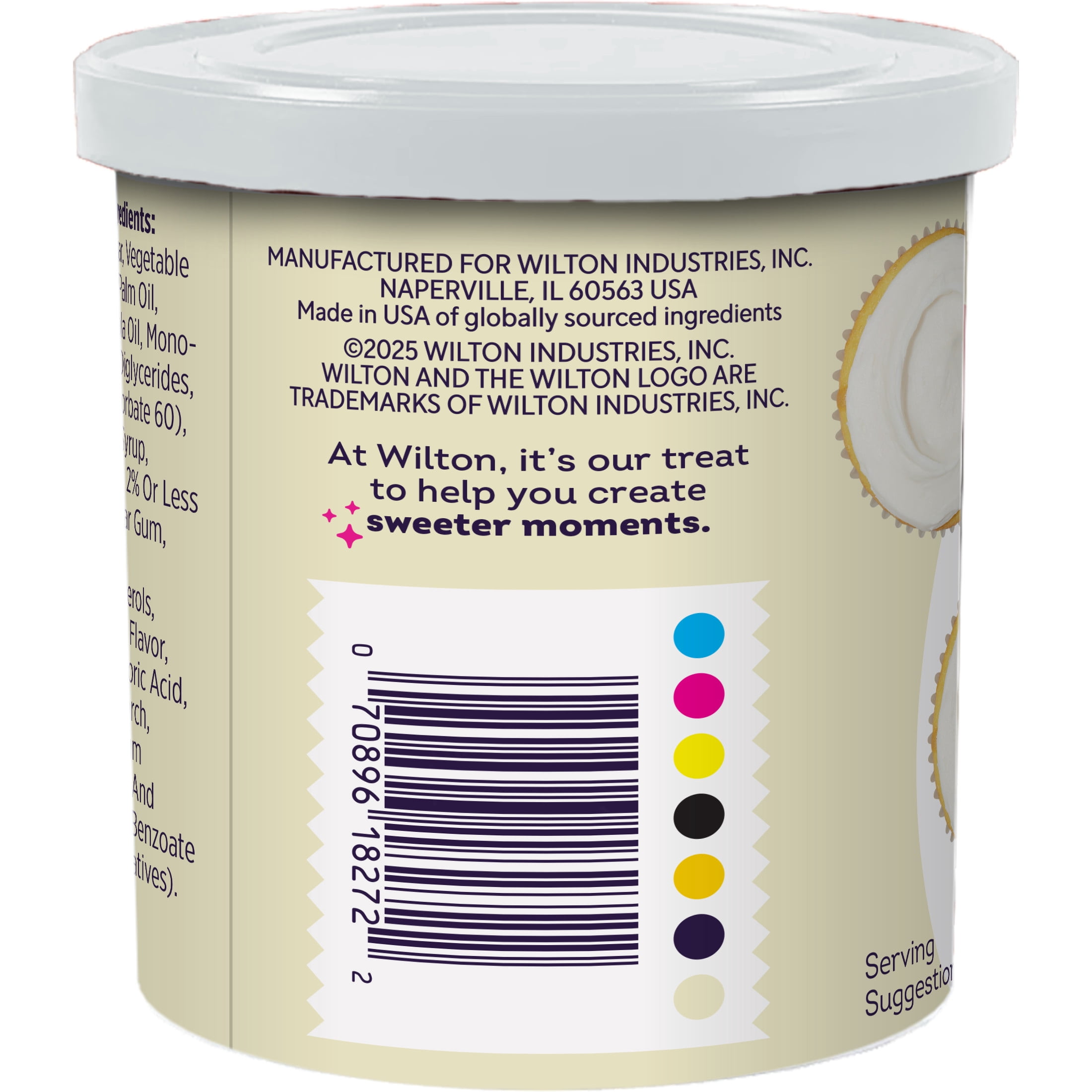Wilton White Vanilla Buttercream Icing, Kosher, 15 oz Tub, Fish-Free