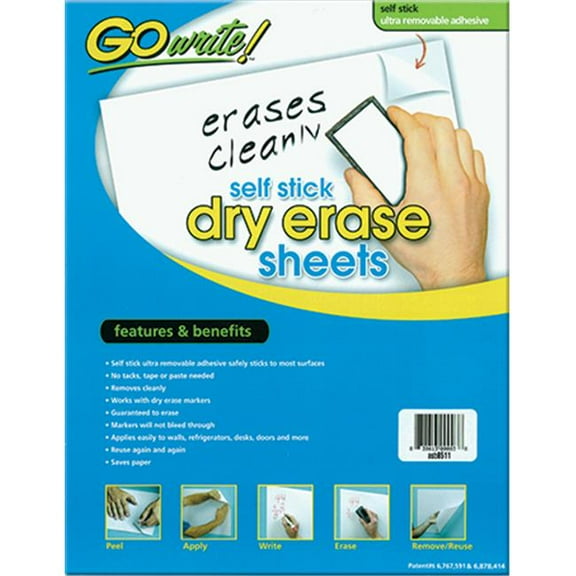 Pacon Corporation  Go Write Dry Erase Sheets 30Pk 8 .50 X 11 Plain