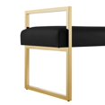 thumbnail image 4 of Madisen PU Leather Bench with Gold Frame, Black, 4 of 6