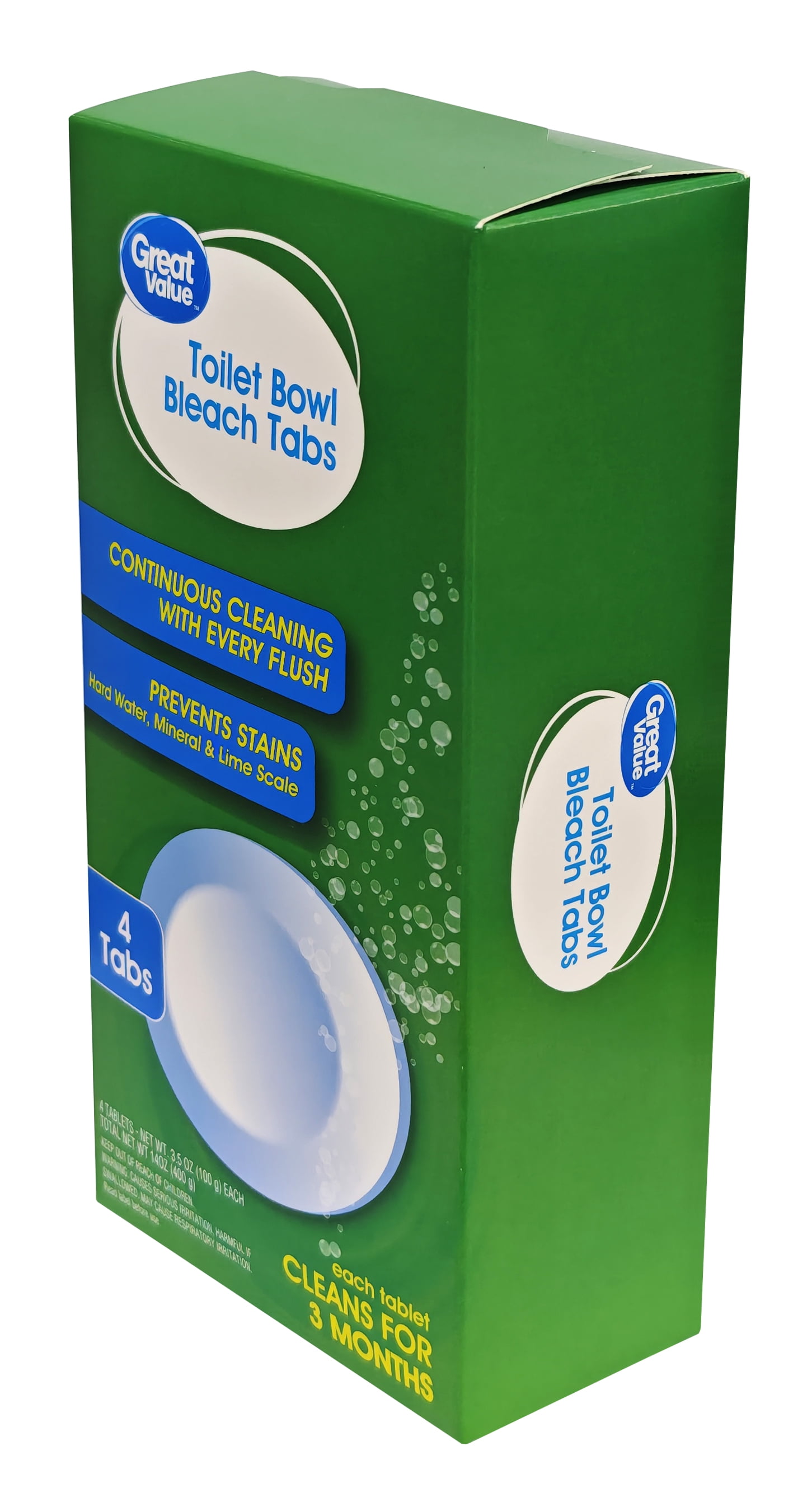 Great Value Toilet Bowl Tablets with Bleach, 4 count