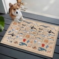 thumbnail image 4 of Nautical Coastal Animals 2'x3' Washable Rug, Vintage Ocean Marine Life Brown Non-Slip Doormat Area Rugs for Entrance Bathroom Bedsides, StainResistant Carpet for Kitchen Bedroom, Entryway Floor Mat, 4 of 9