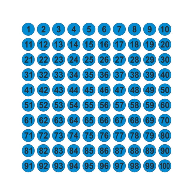 Naiovety Paquete de 100 pegatinas de números consecutivos a largo plazo Clasificación Almacenamiento de inventario Suministros de organización Decoración del hogar negro sobre azul tipo 4 Naiovety HA059300-19B
