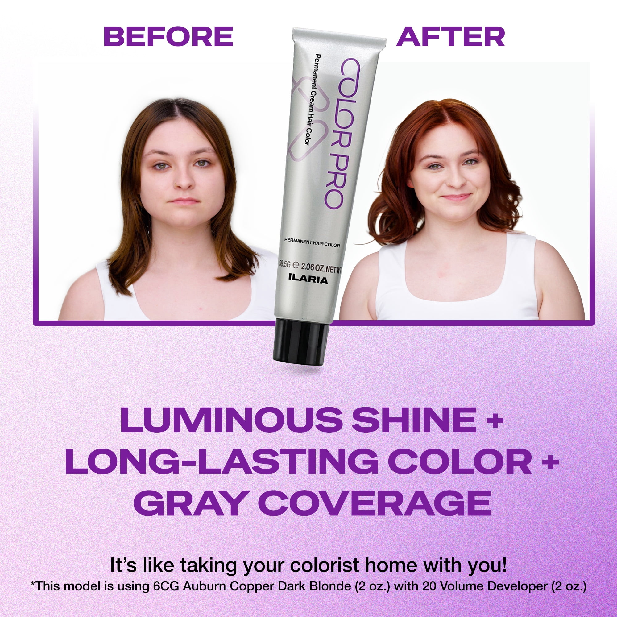 Ilaria COLORPRO Permanent Hair Color 5RV-Raspberry Red Light Brown 2 oz